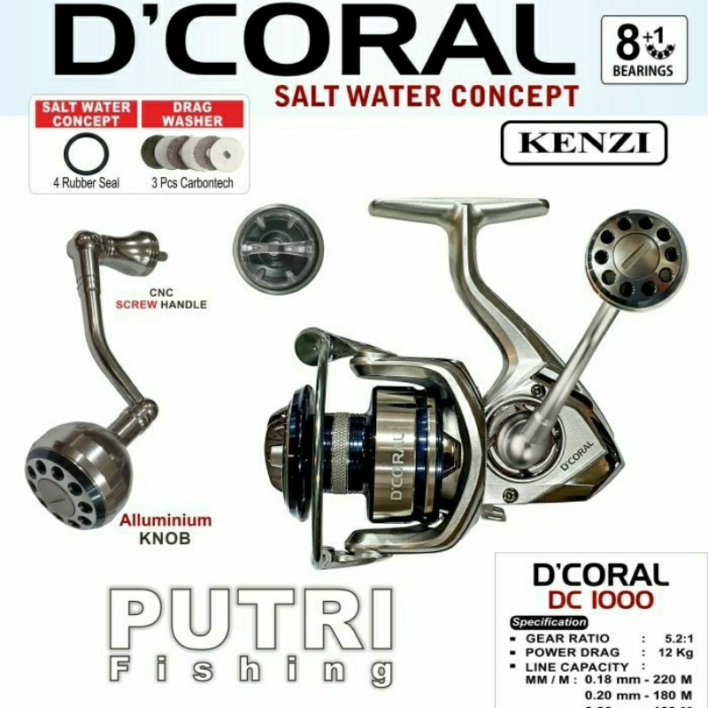 REEL KENZI DCORAL SW1000 - SW2000 - SW3000 -SW4000