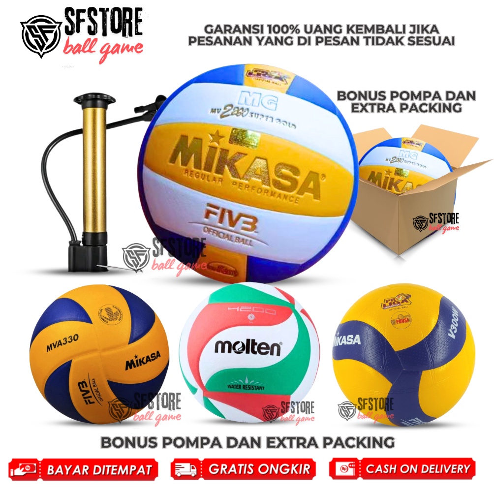 CODE U55O โบนัสพิเศษ MIKASA VOLLEY BALL MV 22 SUPER GOLD ชําระเงินปลายทาง