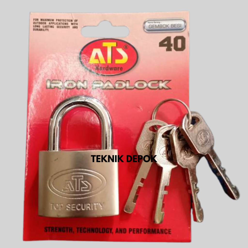 กุญแจคอสั้น 40 มม. กุญแจ ATS 4 คีย์ รั้วบ้าน