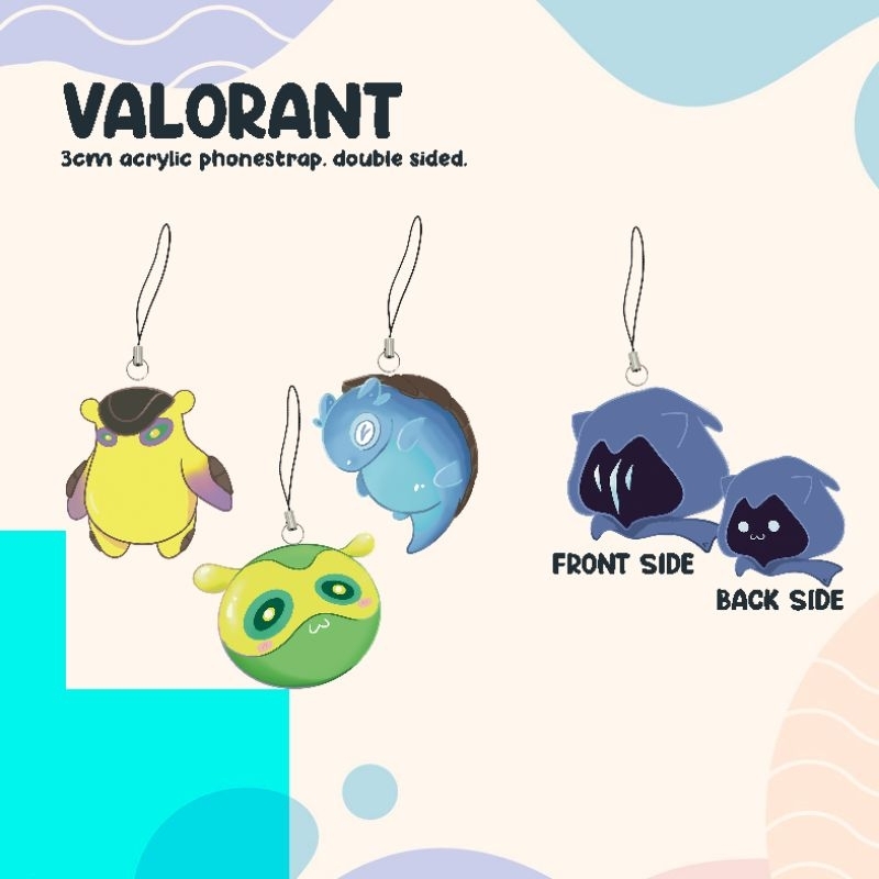 โทรศัพท์อะคริลิคสายคล้อง VALORANT Wingman, Mosh, Dizzy, Omen