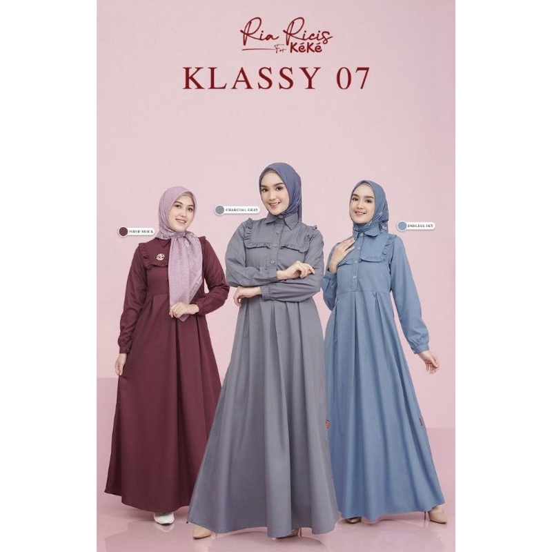 Keke Plain Adult Gamis Series Ria Ricis Kassy 07 Fired Brick-Maroon/Charcoal Grey/Melon Gamis/Daily 