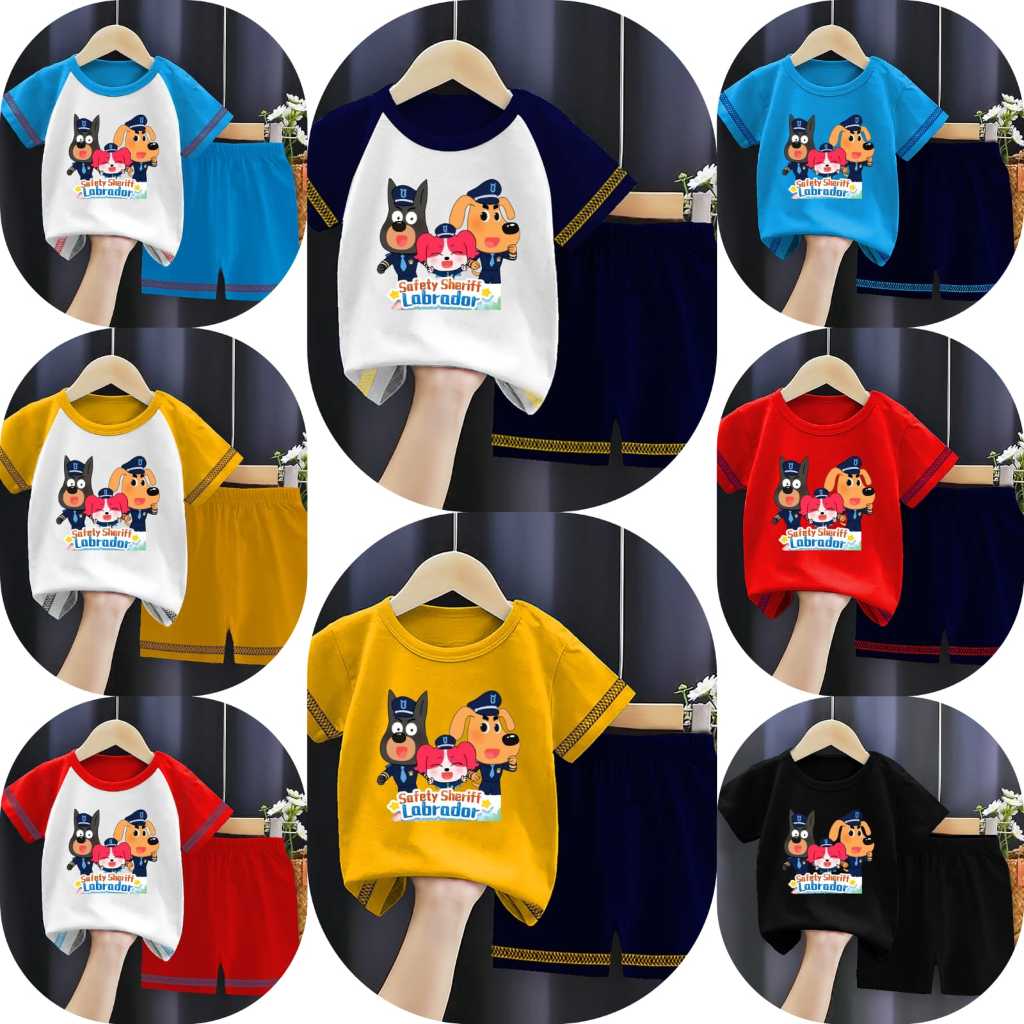 เสื้อยืดชุดสูทชายหญิงเสื้อผ้าชุดชายหญิงนายอําเภอลาบราดอร์ภาพที่มีสีสัน