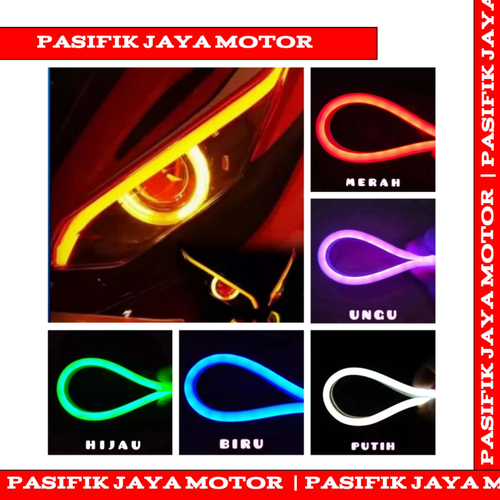 ไฟคิ้วรถจักรยานยนต์ Led 30CM 45CM 60CM12V DRL PLEKSIBLE NON Spot [1 ชิ้น] NMAX,AEROX,LEXY,PCX,BEAT,VARIO,MIO, Etc