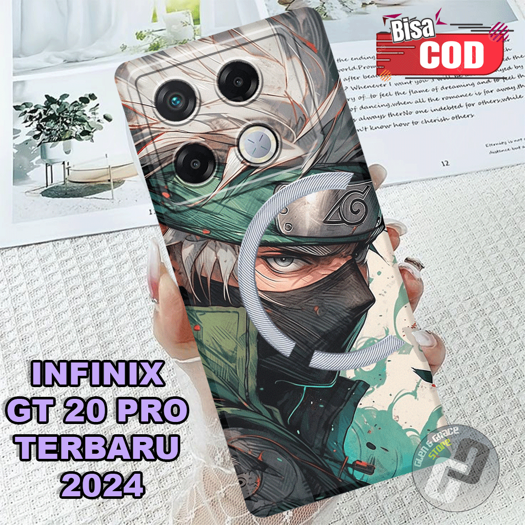 G46-Case Pro Camera Infinix GT 20 PRO ใหม่ล่าสุด 2024-วัสดุยางยืดหยุ่น-ซิลิโคนยืดหยุ่น -NARUTO Motif