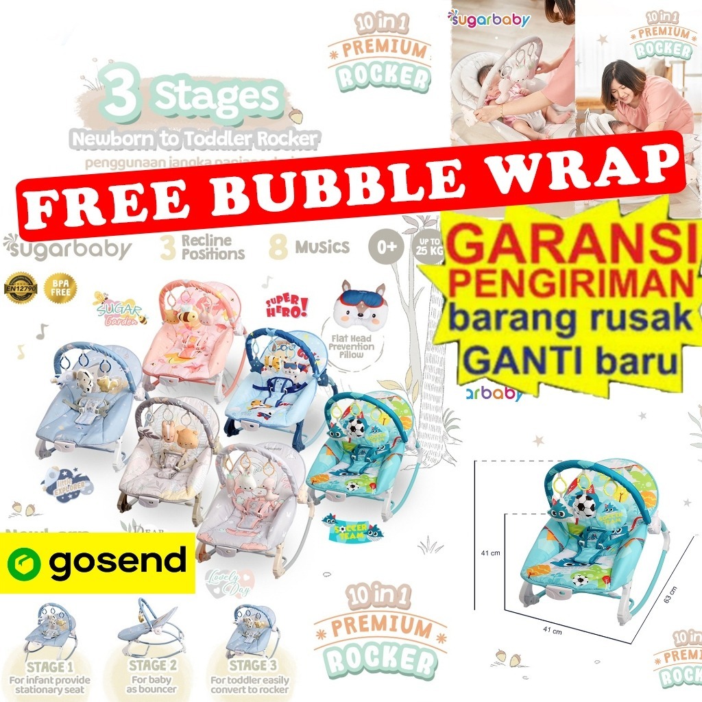 Sugarbaby Bouncer Rocking 10 in 1 Premium Bouncer Swing Baby Bouncer Baby Rocker Sugar Baby Rocker