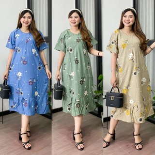 Daster Wanita Terbaru Rayon Busui Resleting Depan - Baju Tidur Daster Kekinian Lengan Pendek Motif Terbaru