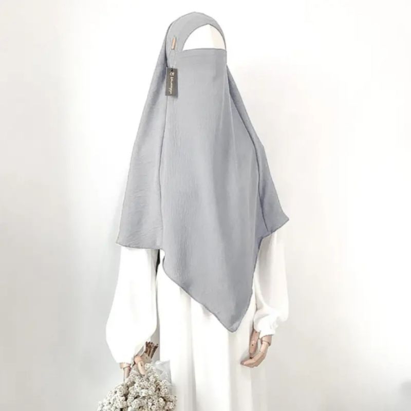 ผ้าคลุม French khimar sharia L uk/85cmx100cm cringkel airflow khimar syari