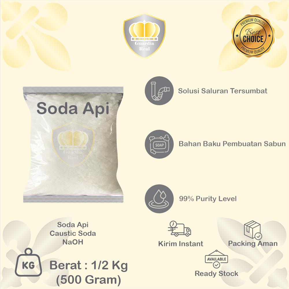 โซดาไฟ 1/2 Kg (500 กรัม)/ โซดาไฟ 1/2 Kg (500 กรัม)/ NaOH 1/2 Kg(500 กรัม)/ จุลินทรีย์ 1/2 Kg (500 กร