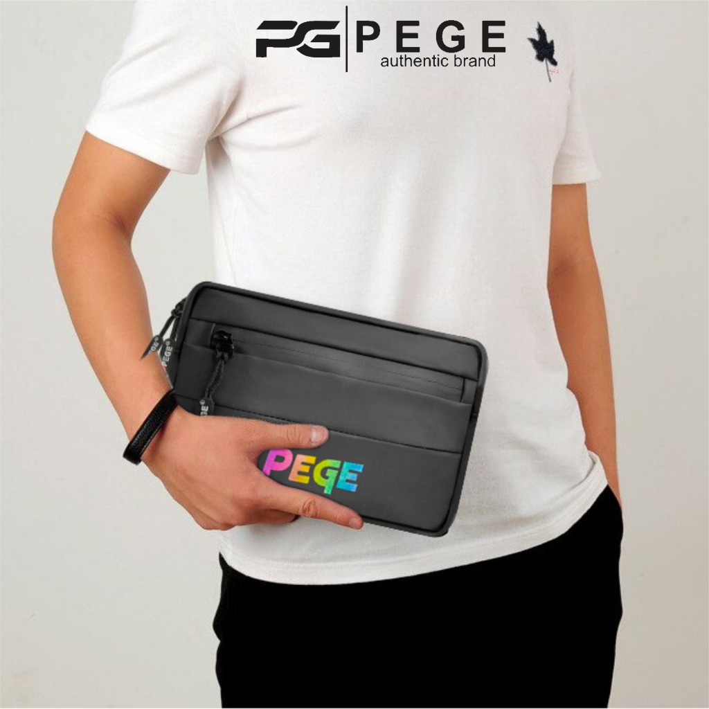 PEGE Dash Mens 3-in-1 Sling bag, Black Casual Waterproof Sling bag, เหมาะสําหรับกระเป๋าถือและกระเป๋า