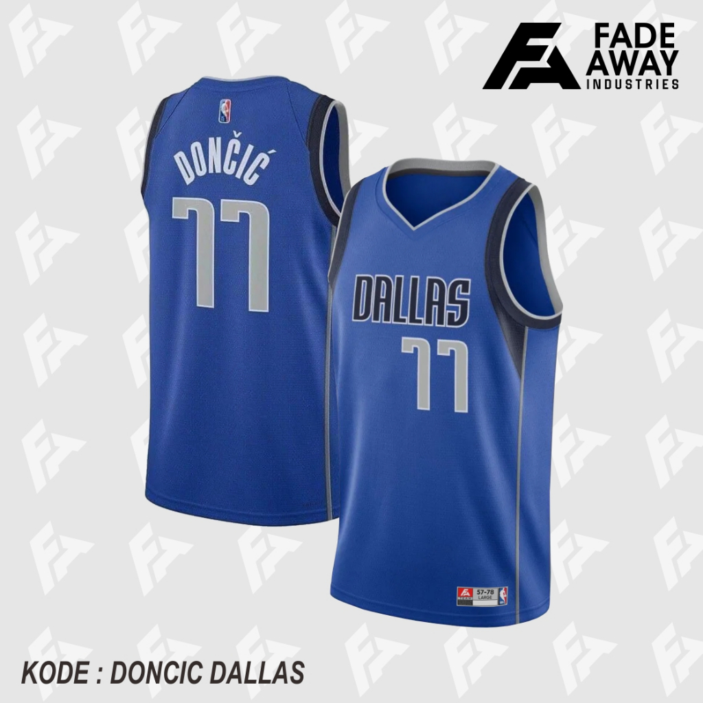 เสื้อบาสเก็ตบอล Nba Dallas Maverics Luka Doncic 77 สีฟ้า - เด็ก & ผู้ใหญ่