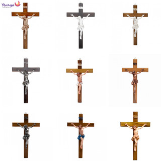 Pajangan Salib Gantung Dinding Katolik Rohani Kayu Jati 30cm Dekorasi Hiasan Gereja Rumah Yesus