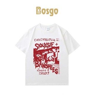 Bosgo T-shirt Oversize BANSHEES Candy Beat Lengan Pendek Katun Kaos Pria Wanita 100%Cotton 24s