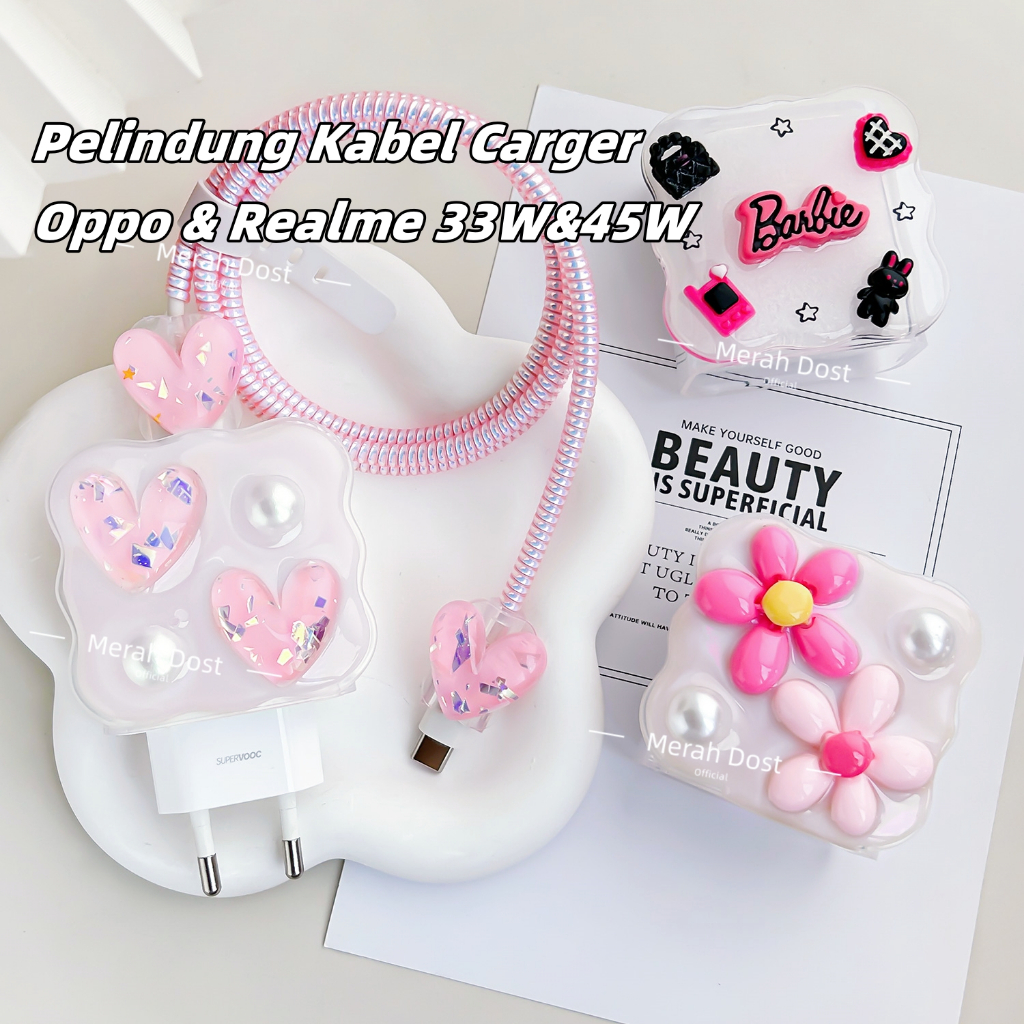 Oppo & Realme 33W&45W&15W ตัวป้องกันสายชาร์จอะแดปเตอร์ตัวป้องกันหัวชาร์จตัวป้องกันสายชาร์จเคสชาร์จรูปแบบต่างๆ