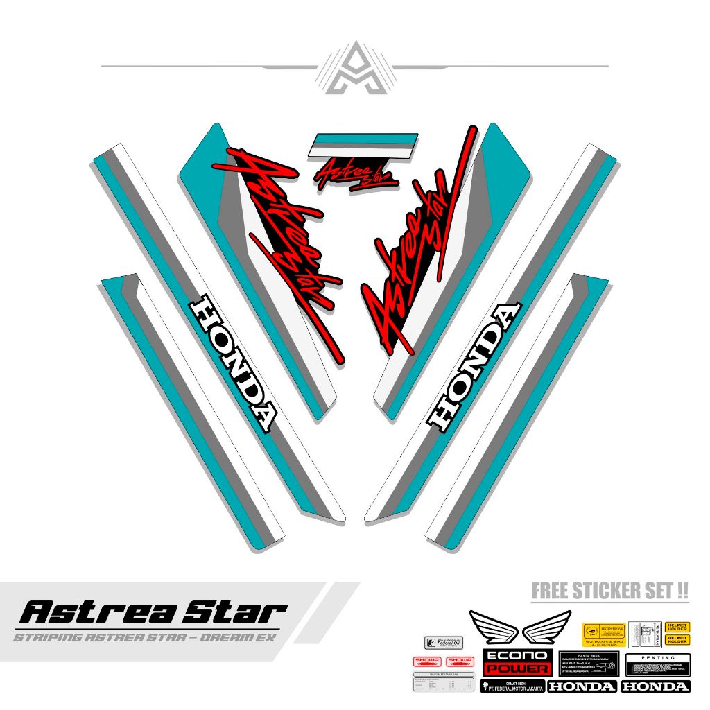ASTREA STAR STRIPING / MTF 13 / DERAM EX STICKER / สติ๊กเกอร์ / ASTREA STAR STICK / STRIPING / SKOTL