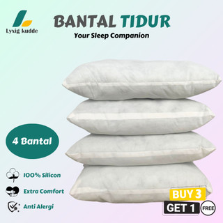 PAKET 4 BANTAL HOTEL Lyxig Kudde - Ukuran 51cm x 36cm Kain Non Woven Size Medium