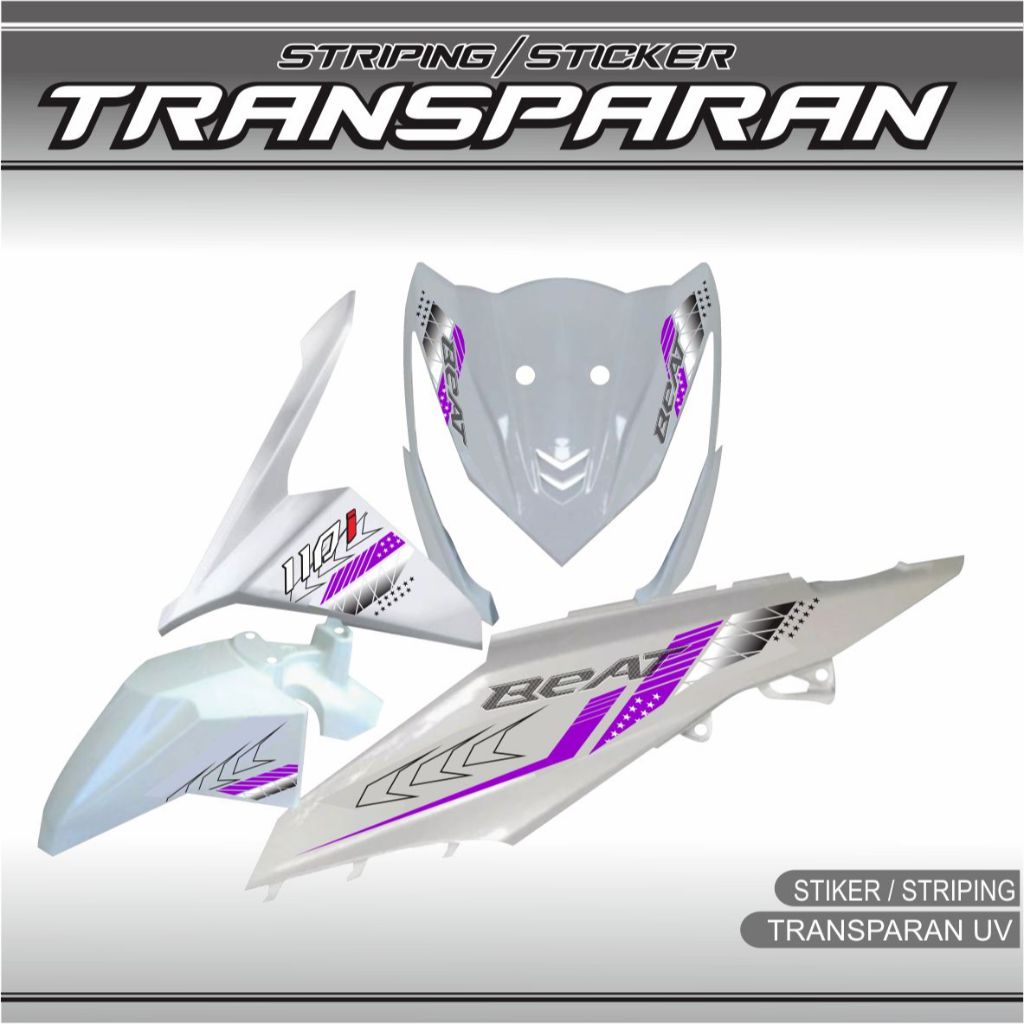 HONDA BEAT FI TRANSPARENT VARIATION STRIPING / สติ๊กเกอร์ TRANSPARENT BEAT PGM FI SIMPLE MOTIF สติ๊ก