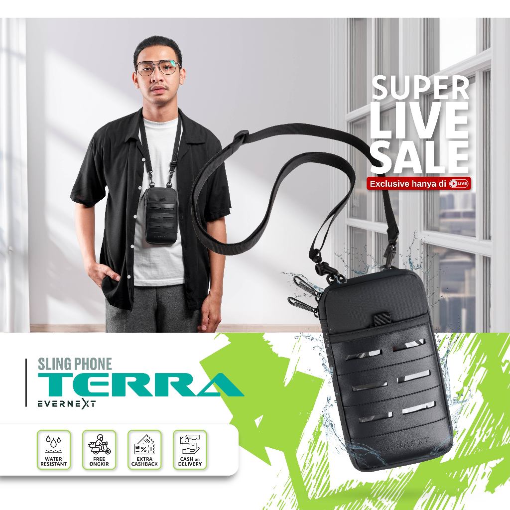 Evernext - สลิงกันน้ําโทรศัพท์ Terra กระเป๋าสะพายกระเป๋าสตางค์ผู้ชายผู้หญิงแขวนกระเป๋าสตางค์กันน้ํากระเป๋าสะพาย HP ล่าสุด Distro
