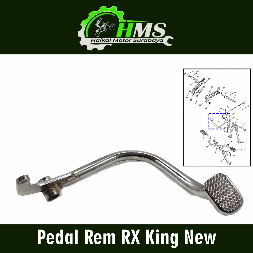 RX King ใหม่เบรคเหยียบ - Vedal Fedal Footrest Rim เบรค Break Lower ด้านหลัง Yamaha RX K ใหม่
