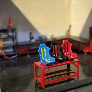 เข็มขัดนิรภัยรถแข่ง - 1/64 Scale Car Seat - Custom 1:64 อุปกรณ์เสริม Diecast Diorama Hotwheels Matchbox Tomica