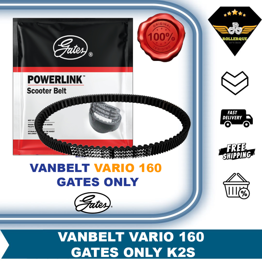 เข็มขัด Van V Belt Vanbelt Fanbelt Vario 160 New K2S SBD010HGI Gates Powerlink