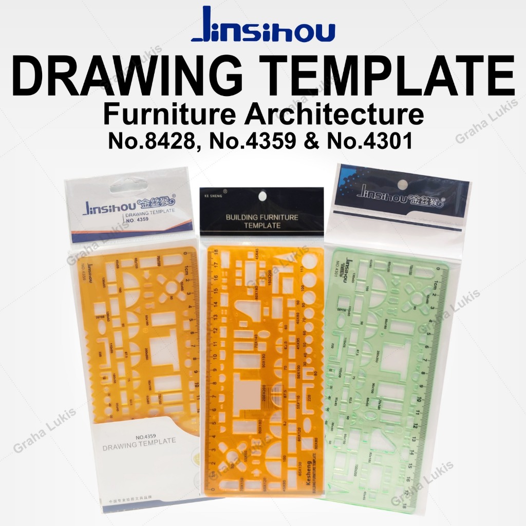 เทมเพลตเฟอร์นิเจอร์อาคาร 8428 / 4359 / 4301 - ไม้บรรทัด - มัล เฟอร์นิเจอร์