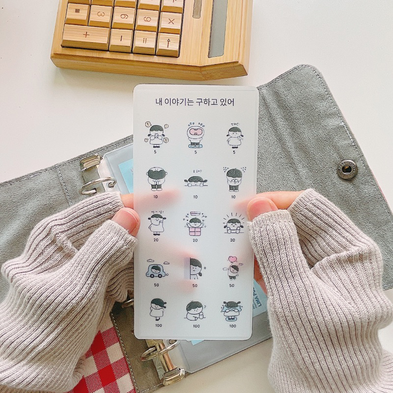 (MATTE) เครื่องติดตามสําหรับเชื่อมต่อสามารถใช้ซ้ําได้สําหรับแฟ้ม A6 ใส่ซิปล็อคและซองเงินสด