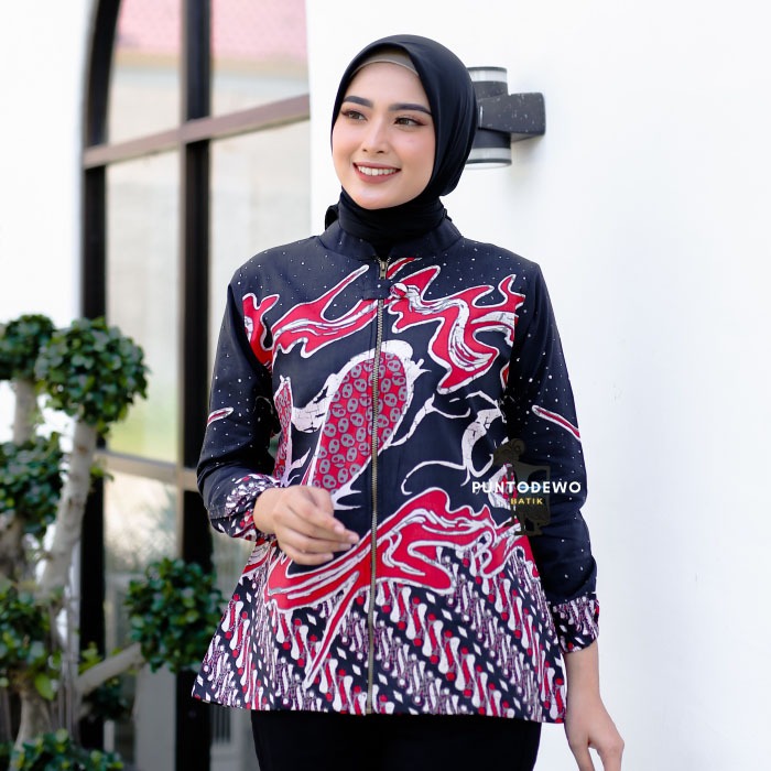 เสื้อบาติกผู้หญิงแขนยาว BMW9 Motif Indira Puntoddewo Batik