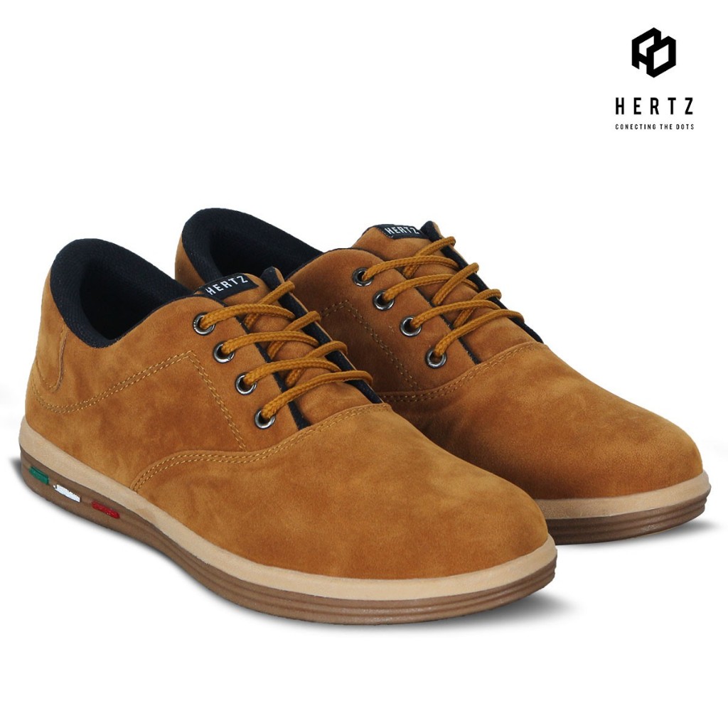 Hertz - รองเท้าลําลองผู้ชาย H 2494 รุ่นใหม่ล่าสุดยี่ห้อ Hertz Casual Shoes ราคาคุณภาพ Tan Color