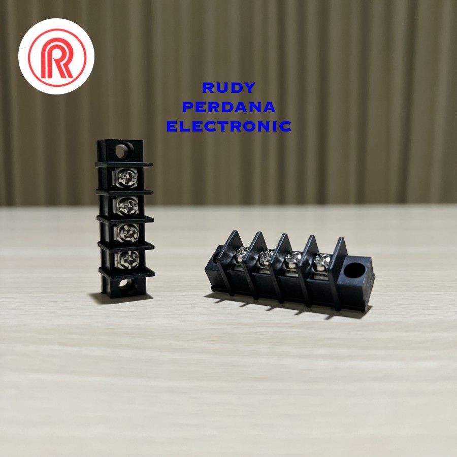 BLACK TERMINAL BLOCK KF25 7.62MM 4P 4 PIN LEGS