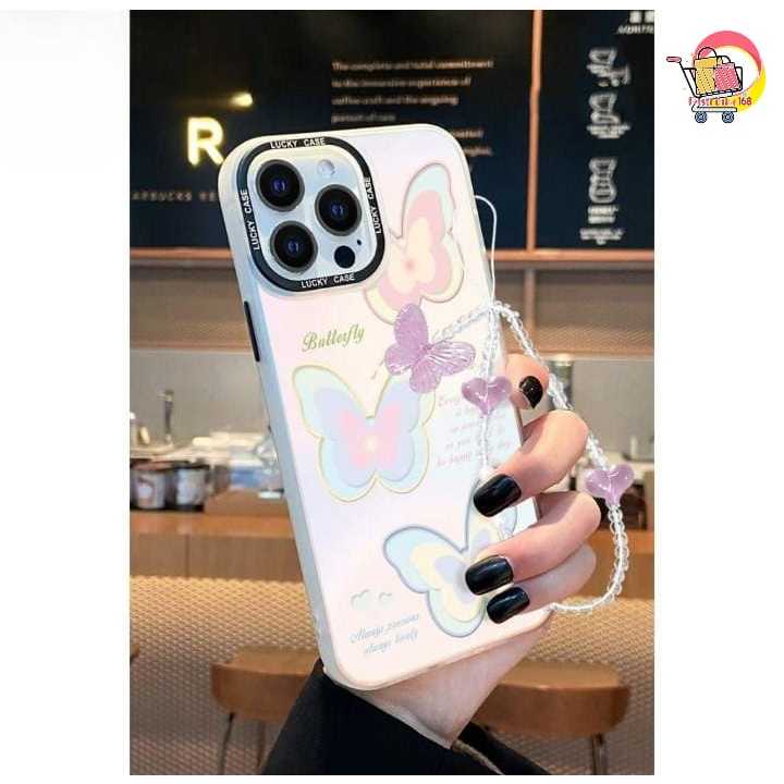 GL019 พรีเมี่ยมMatte hard Caseผีเสื้อโฮโลแกรมสร้อยข้อมือHardcase/ปลอกHpสําหรับOPPO A3X A3 A6 PRO A60