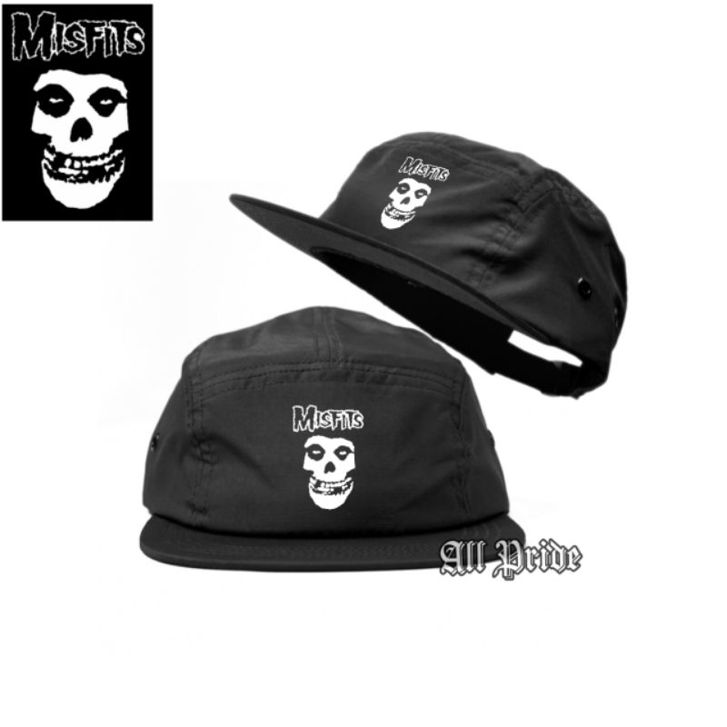 Misfits 5 แผงหมวก / ห้าแผง Snapback หมวก Band Distro ผู้ชายผู้หญิง