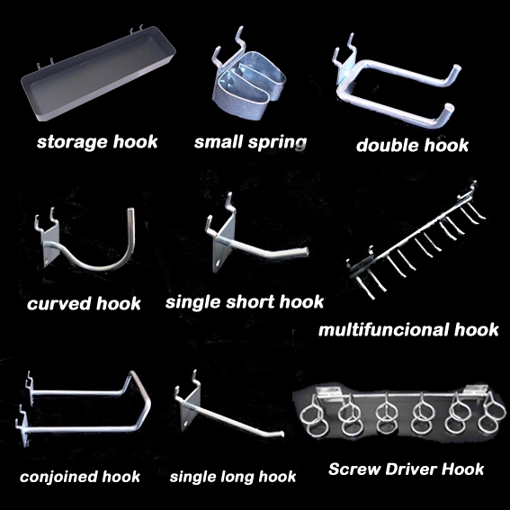 อุปกรณ์ตะขอ Pegboard โลหะรูกลม | อุปกรณ์เสริมสําหรับรูกลม Pegboard