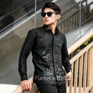 Furiosa Batik LANDAK HITAM Original Batik Pria Kemeja Batik Pria Lengan Panjang size M L XL XXL