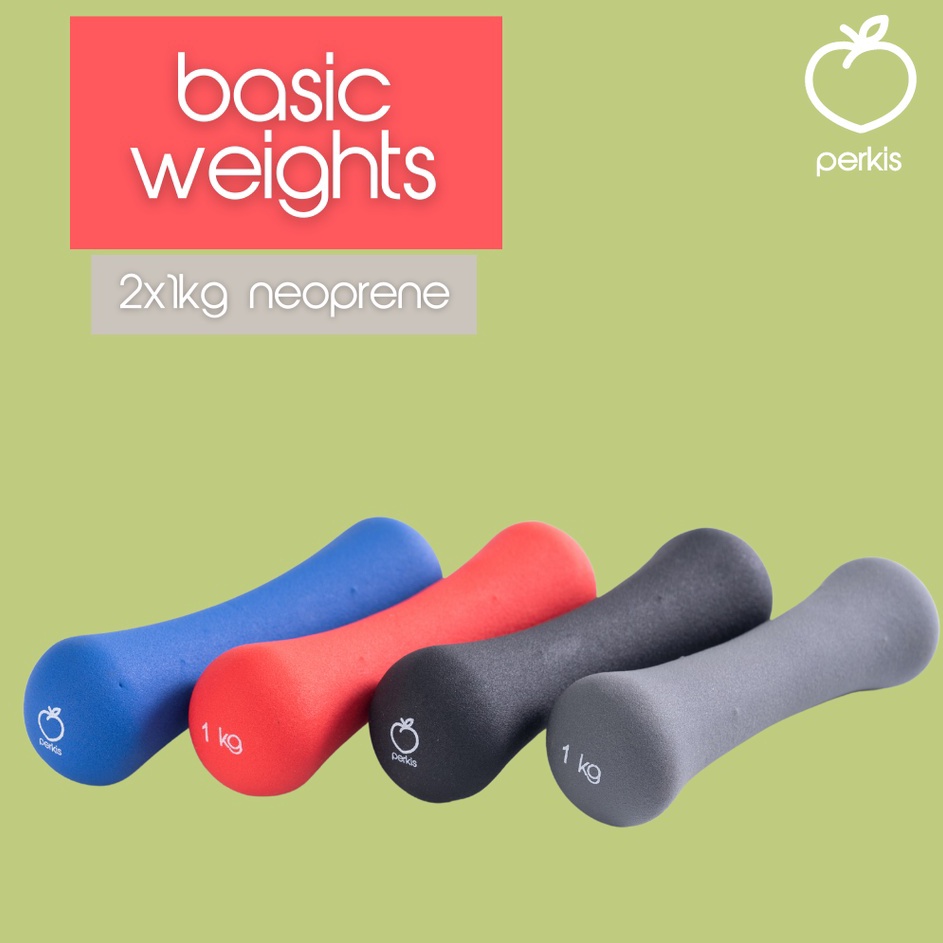 Perkis Basic Weights Dumbbell Neoprene 2x1kg 1 คู่ Barbell Dumbbell Weights หนึ่งคู่