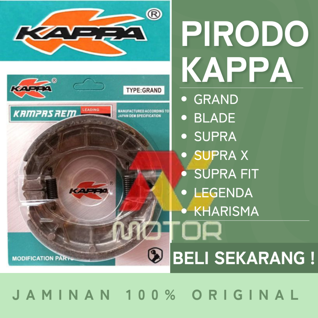 KAPPA - ผ้าเบรกหลัง PIRODO DRUM GRAND / SUPRA X 125 / BLADE / LEGEND / REVO / LEGEND