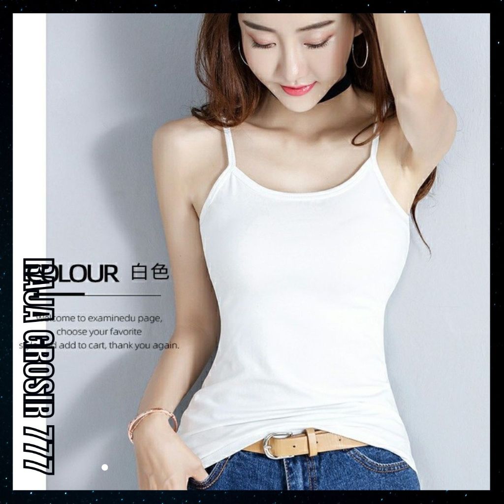 เสื้อกล้ามผู้หญิง เสื้อกล้ามเกาหลี Bodyfit เสื้อกล้ามสาว U คอบาง Soft Strap PDW 13