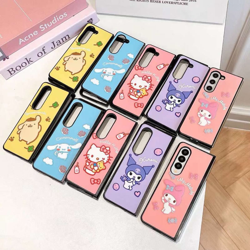 กรณีใหม่ Zfold7 Zflip7 การ์ตูน Pompompurin My Melody Kitty คนรัก 3D ที่ไม่ซ้ํากันโมเดิร์น TPU ยาง Co