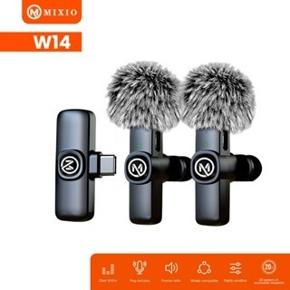 MIXIO W13 W14 Mic Wireless Clip on Microphone Mikrofon Lavalier HP Plug & Play