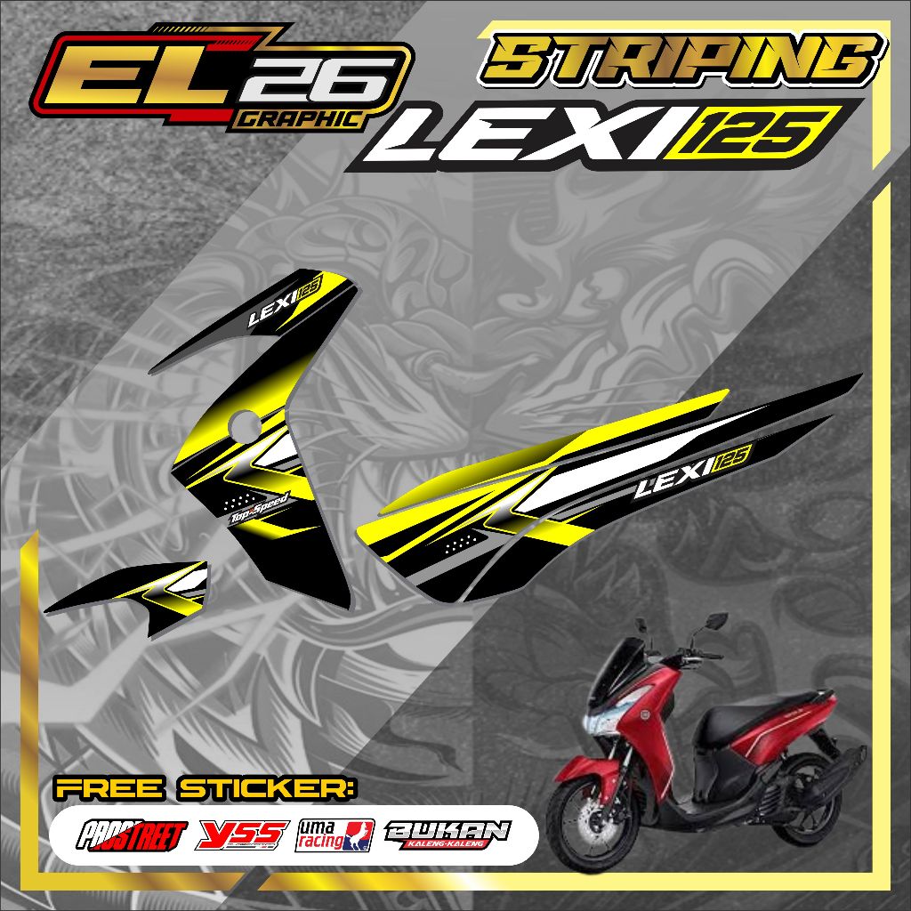 261 STRIPING STICKER YAMAHA LEXI 125 - สติ๊กเกอร์ YAMAHA LEXI 125 SIMPLE RACING MOTIF