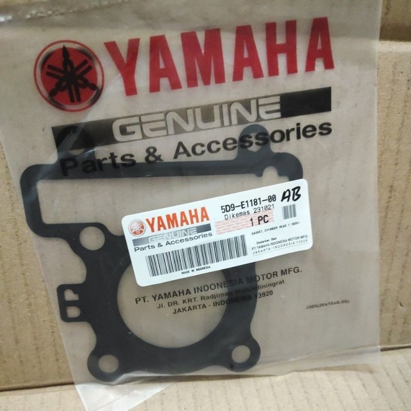 Original Yamaha HEAD Block ปะเก็น (5D9-E1181-00) & Bottom CYLINDER ปะเก็น (5D9-E1351-00) สําหรับ VEG