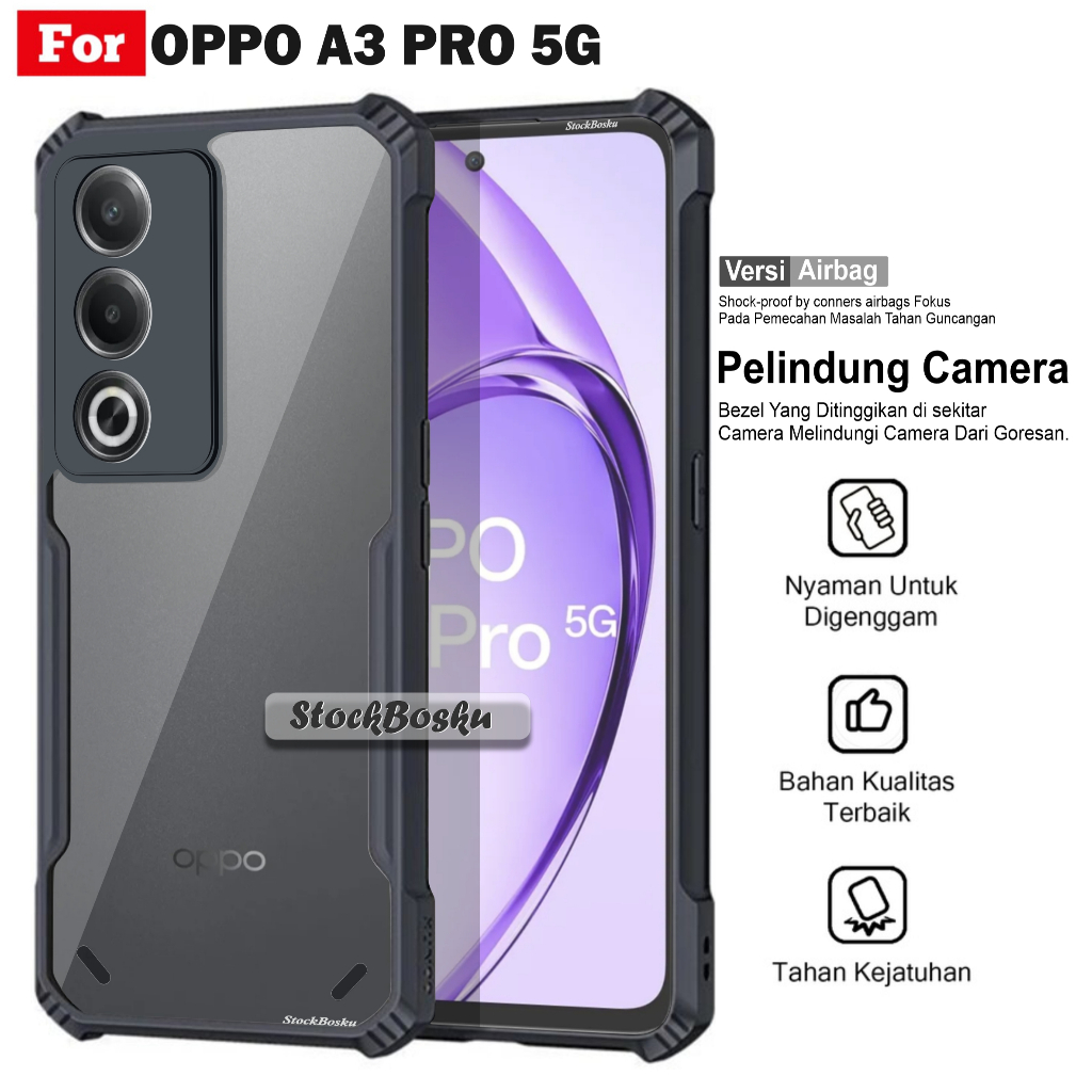 Oppo A3 Pro 5G เคสใสอะครีลิคฟิวชั่นกันกระแทก