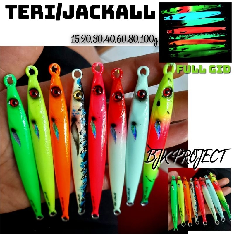 METAL JIG TERI JACKAL 15g ถึง 100g เหยื่อตกปลาแบบเต็ม GID BJK