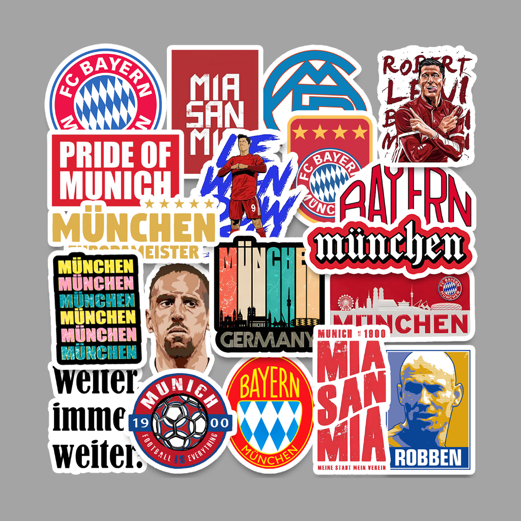 สติ๊กเกอร์ PACK - FC BAYERN MUNCHEN | สติ๊กเกอร์กระเป๋าเดินทาง TUMBLER STICKER สติ๊กเกอร์แล็ปท็อปหมว