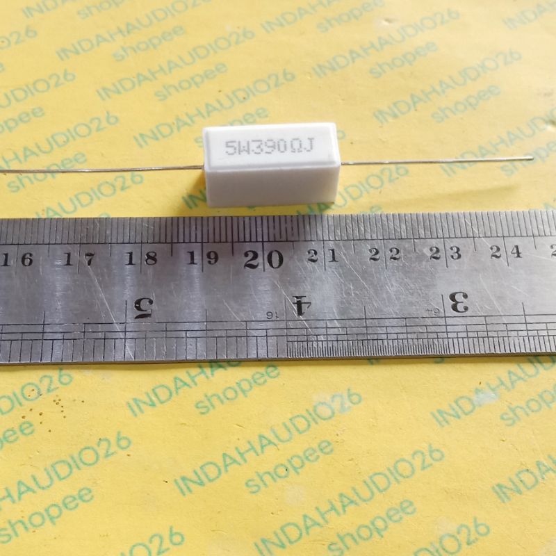 TAIWAN 390R ตัวต้านทาน 5W 390 โอห์ม THICK FEET CLEAR COPPER 5 วัตต์ 5 วัตต์ ชอล์ก 5 วัตต์