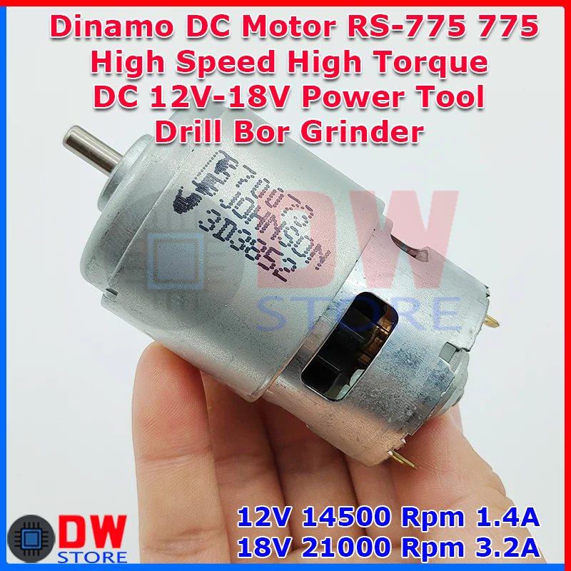 Dynamo DC Motor RS-775 775 18V 12V - 24V ความเร็วสูงแรงบิดสูงเครื่องมือเจาะเครื่องบดประแจผลกระทบไร้ส