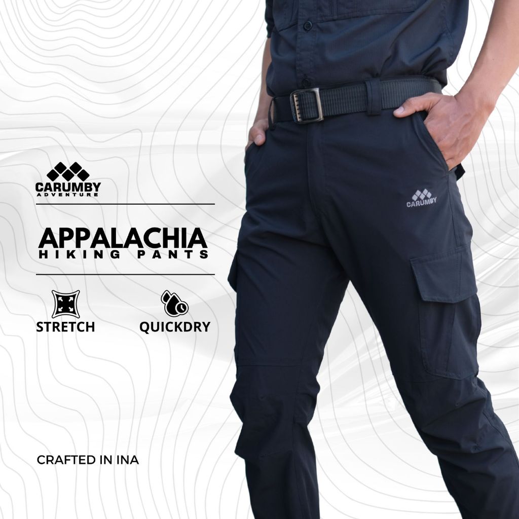 กางเกงภูเขายาวผู้ชายผู้หญิงกลางแจ้ง Slimfit ยืด Quickdry Carumby Appalachia กางเกงเดินป่า
