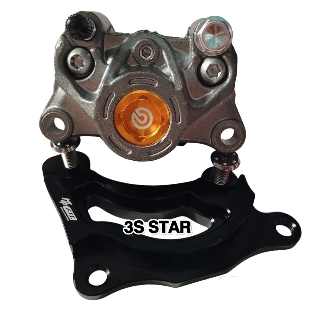MIO MX CALIPER แพคเกจสําหรับ 260 มม. DISC 2 PISTON MONONOBLOC CALIPER โลโก้ขนาดใหญ่ + 2 ชิ้น BOLT + 