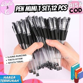 PEN MURAH 1 BOX ISI 12 PCS  PEN GEL MIMI PEN GEL PULPEN MURAH ALAT TULIS KANTOR SEKOLAH ATK MURAH