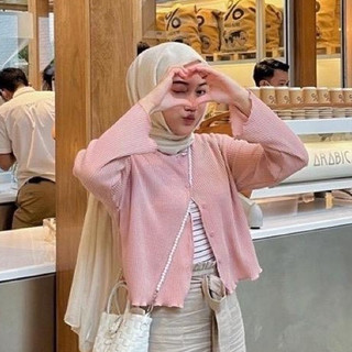 Cardi Knit Waffle / Pasteli Crop Cardigan