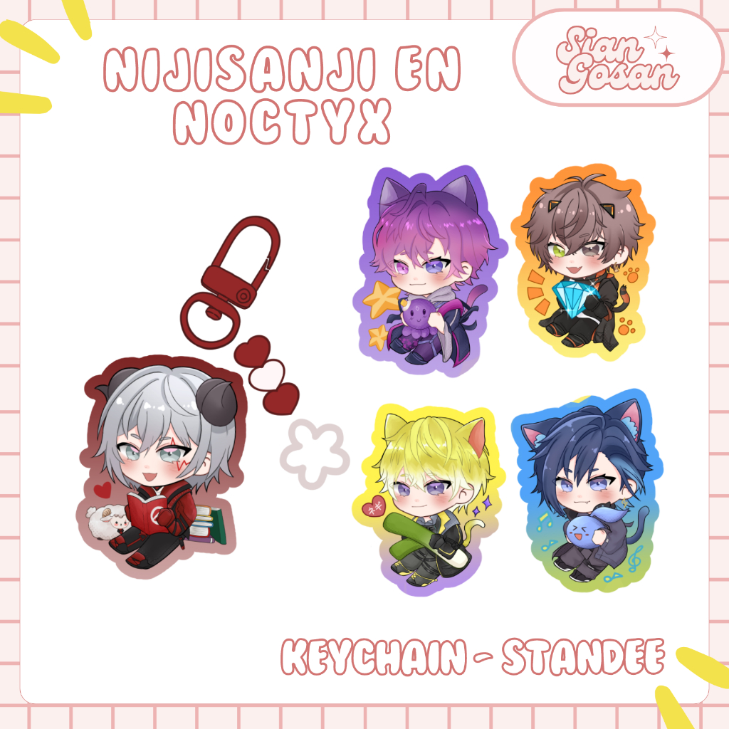 Noctyx Nijisanji EN พวงกุญแจ Vtuber Fanmerch